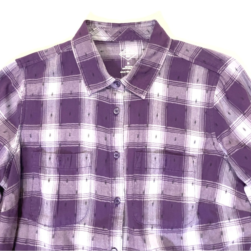 St. John’s Bay purple plaid long sleeve button down shirt